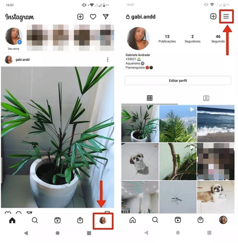 perfil aberto instagram