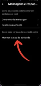 desativar atividades Instagram celular