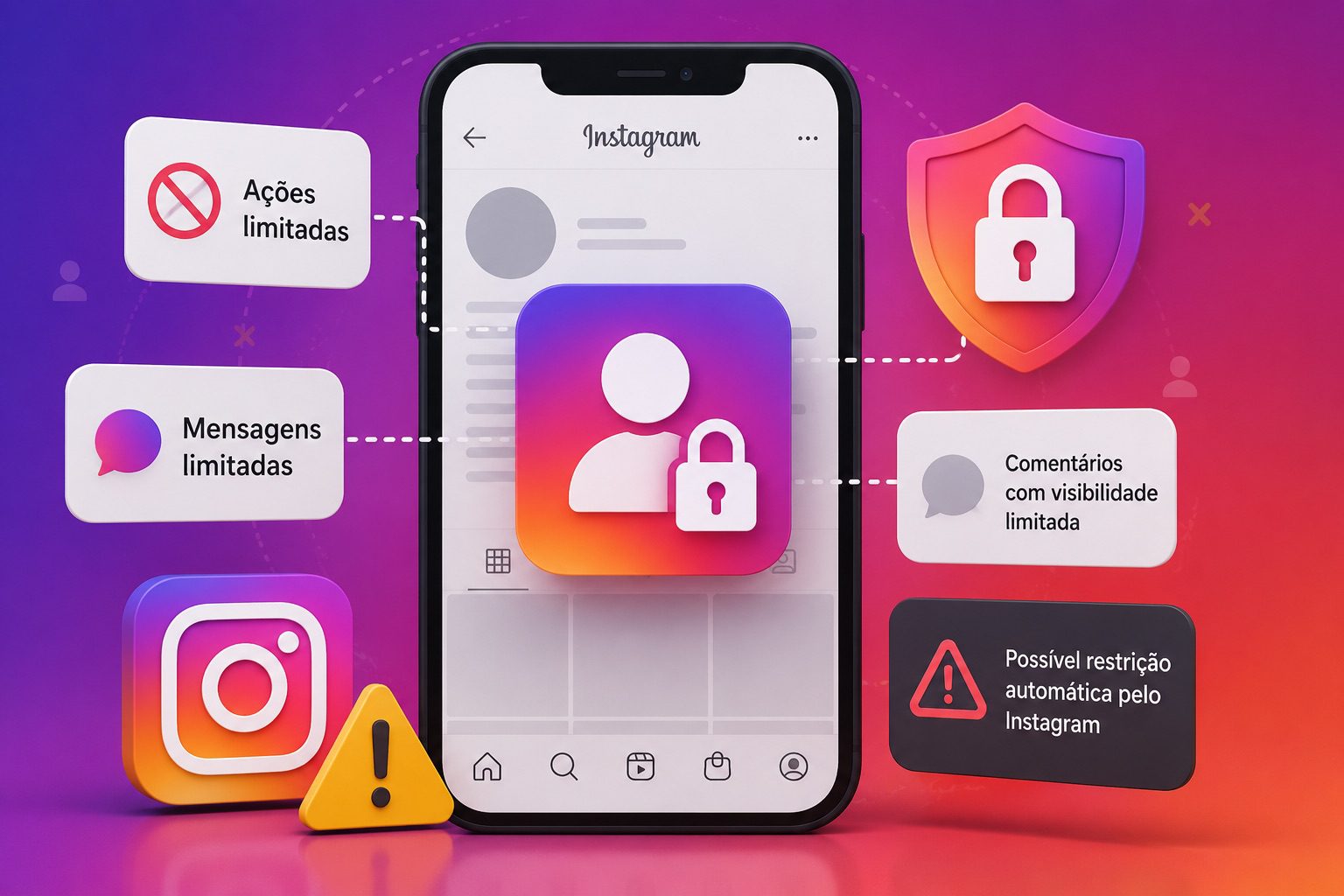 O Instagram coloca contas como restritas automaticamente? 1 limitações no Instagram