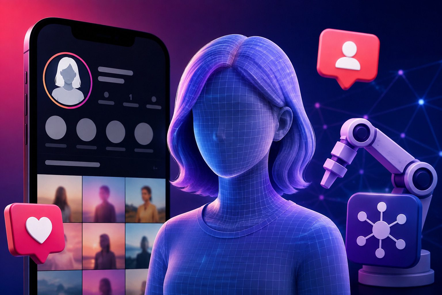 Instagram reforça identificação de perfis criados por inteligência artificial 1 perfil com IA