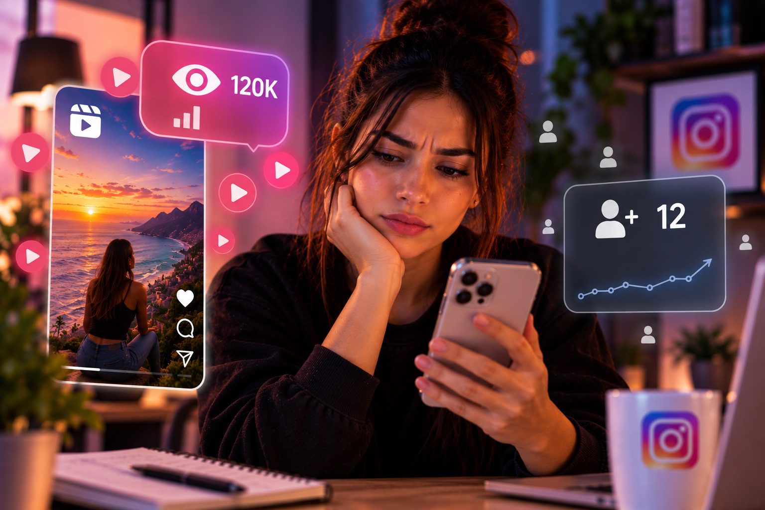 Por que meu Instagram recebe visualizações mas não ganha seguidores? 1 reels e seguidores